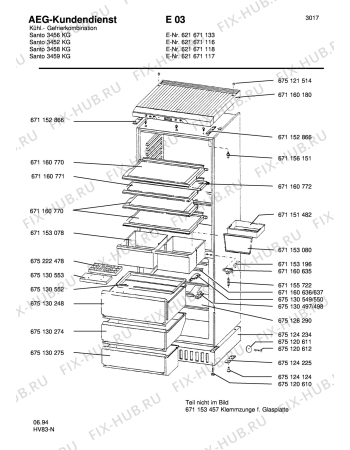 Взрыв-схема холодильника Aeg S3456KG - Схема узла Housing 001